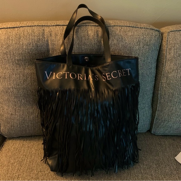 USED BLACK VICTORIA SECRET TOTE - Picture 7 of 9